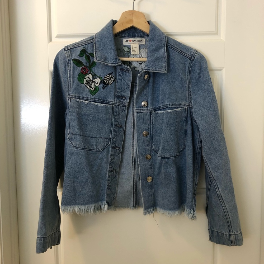 h&m coachella embroidered jean jacket - Picture 4 of 8